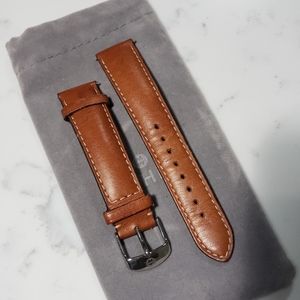 Michele Tan Leather Watch Band - 18mm
